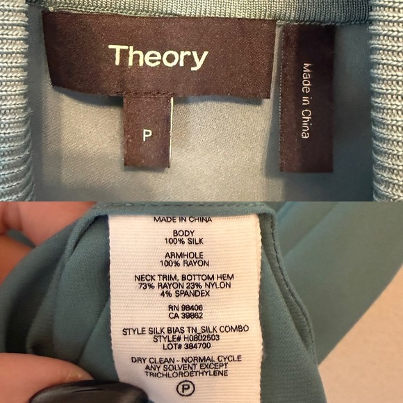 Theory Silk Bias Turtleneck Sleeveless Top size P / XS - Picture 3 of 6